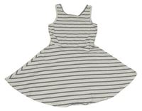 Bílo-černé pruhované bavlněné šaty C&A