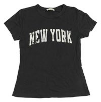 Antracitové tričko s nápisem H&M