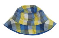 Modro-žluto-bílý kostkovaný klobouk Miniclub