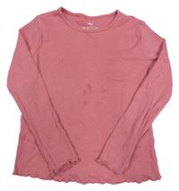 Starorůžové žebrované triko H&M