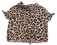 Světlerůžovo-černá leopardí halenka Primark