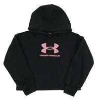 Černá sportovní crop mikina s logem a kapucí Under Armour