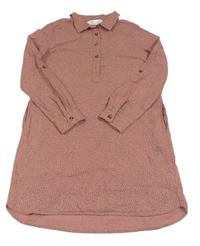 Starorůžové vzorované lehké šaty s límečkem H&M