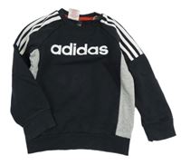Černo-šedá mikina s logem Adidas