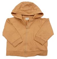 Broskvová propínací mikina s kapucí 