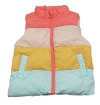 Barevná pruhovaná šusťáková zateplená vesta George