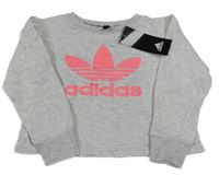 Nové - Šedá melírovaná mikina s logem - adidas