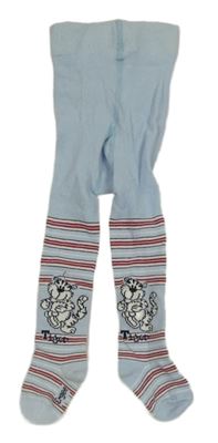 Modro-červené pruhované punčocháče s tygry Ergee