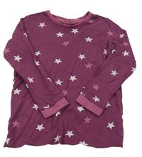Fialové pyžamové triko s hvězdami tchibo