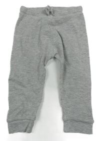 Šedé žebrované tepláky H&M