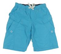 Modré plátěné kraťasy s kasami H&M