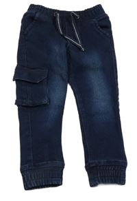 Tmavomodré cuff teplákové rifle s kapsami Lupilu