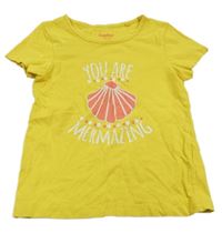 Žluté tričko s mušlí Lupilu