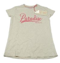 Nové - béžové melírované tričko s nápisem - Celtic 