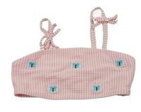 Světlerůžová pruhovaná plavková lambáda s motýlky Primark