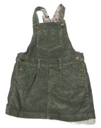 Khaki laclové manšestrové šaty s kapsami H&M