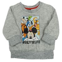 Šedá melírovaná mikina s Mickeym a kamarády Primark