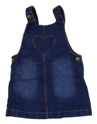 Tmavomodré laclové riflové šaty se srdcem Mothercare
