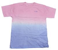 Růžovo-světlemodré ombré tričko s nápisem zn. Next