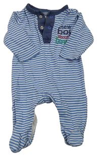 Modro-bílý pruhovaná overal s nápisem M&Co.