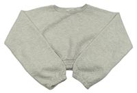 Světlešedá melírovaná vzorovaná crop mikina Matalan