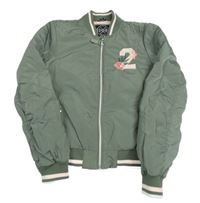 Khaki šusťákový zateplený bomber s číslem C&A