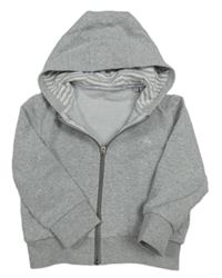 Světlešedá propínací mikina s kapucí