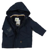 Nové - Tmavomodrá šusťáková zimní bunda s kapucí Topomini