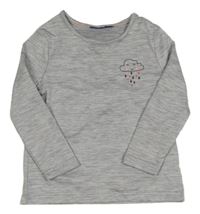 Světlešedé melírované thermo triko s mrakem Lupilu