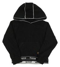 Černá crop mikina s nápisy a kapucí Firetrap