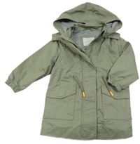 Khaki plátěná jarní bunda s kapucí Primark