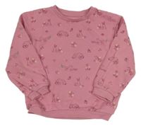 Růžová mikina se zvířátky Nutmeg