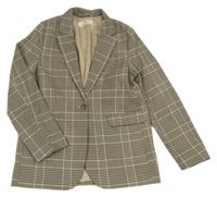 Béžovo-černé kostkované sako H&M