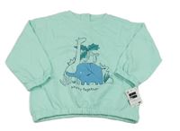 Nové - Tyrkysová mikina se zvířátky Dunnes 