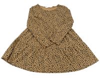 Hnědo-černé puntíkaté šaty H&M