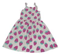 Bílo-fialové šaty s jahodami C&A