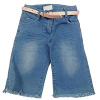 Světlemodré crop teplákové rifle s třpytivým páskem Topolino