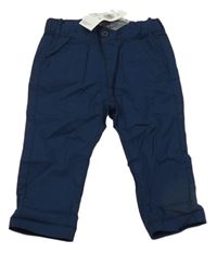 Nové - Tmavomodré plátěné kalhoty 