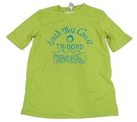 Světlezelené UV tričko s nápisy Tribord