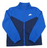 Modro-tmavomodrá propínací sportovní mikina s logem Nike