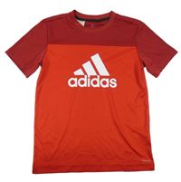 Červeno-vínové sportovní tričko s logem Adidas