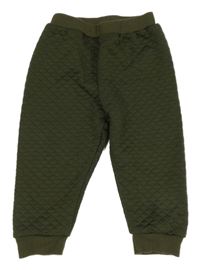 Khaki žebrované tepláky 