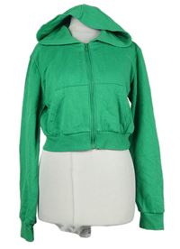 Dámská zelená propínací crop mikina s kapucí H&M