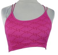 Dámský tmavorůžový vzorovaný sportovní crop top Primark 