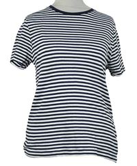Dámské tmavomodro-bílé pruhované tričko M&S