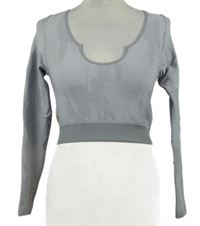 Dámské šedé sportovní elastické crop triko Hiit 