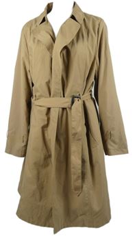 Dámský béžový šusťákový podzimní kabátový cardigán s páskem Primark 