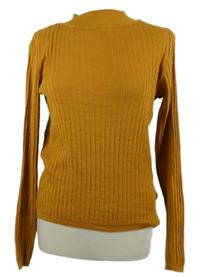 Dámský hořčicový žebrovaný svetr Primark 