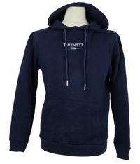 Pánská tmavomodrá mikina s nápisem a kapucí Twenty 