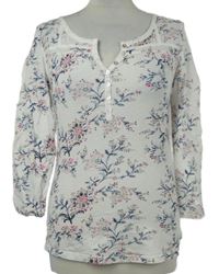 Dámská bílá kytičkovaná halenka 